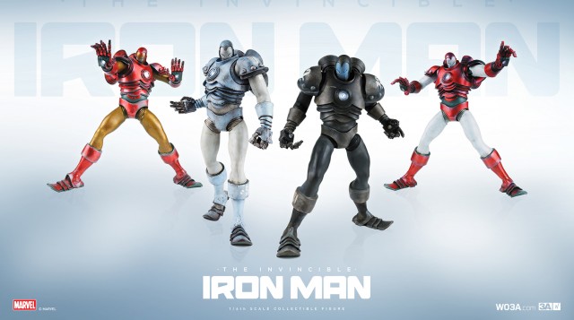 ThreeA Toys Iron Man Sixth Scale Figures Set Stealth Prototype Classic Silver Centurion