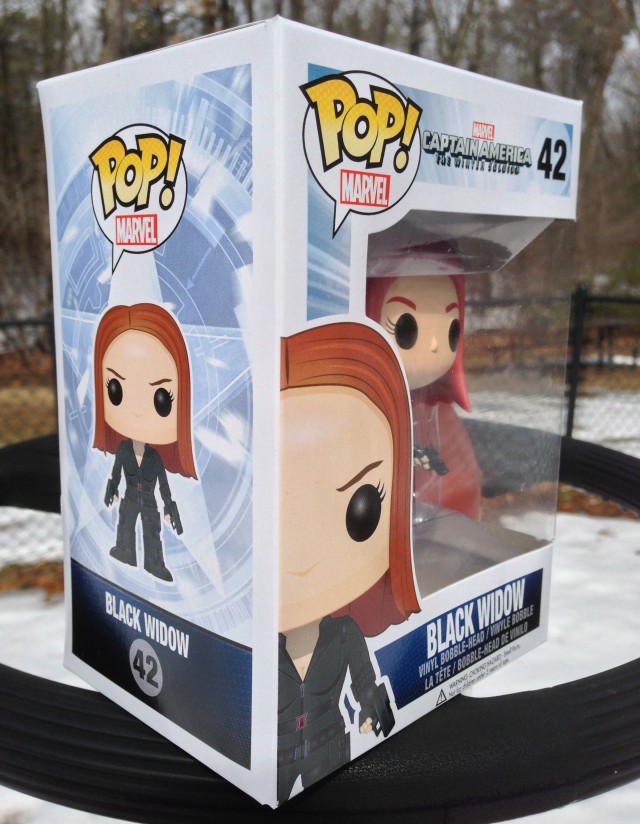 Funko Captain America 2 Black Widow Figure Side of Box