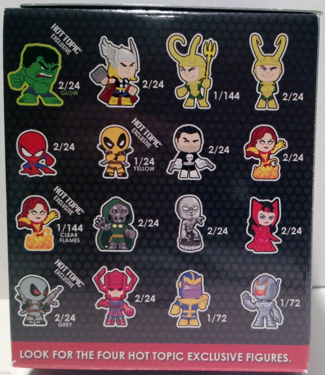 Hot Topic Exclusive Funko Marvel Mystery Minis Variants Box Back