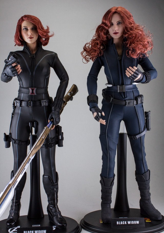 Hot Toys Avengers Black Widow and Hot Toys Iron Man 2 Black Widow Figures
