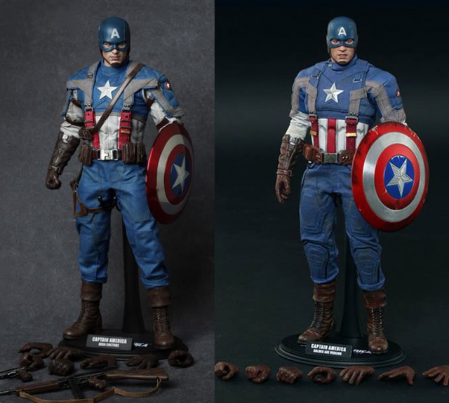 Hot Toys Captain America Golden Age vs The First Avenger Comparison Photo