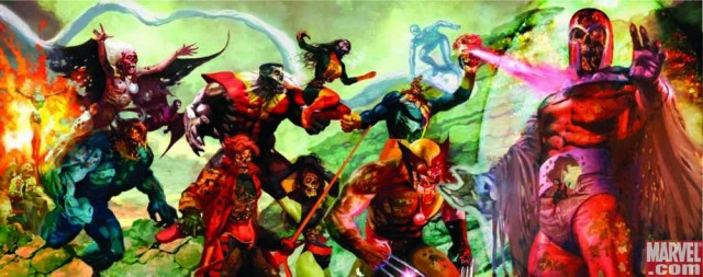 Marvel Zombies Dead Days Cover with Zombie X-Men and Zombie Magneto