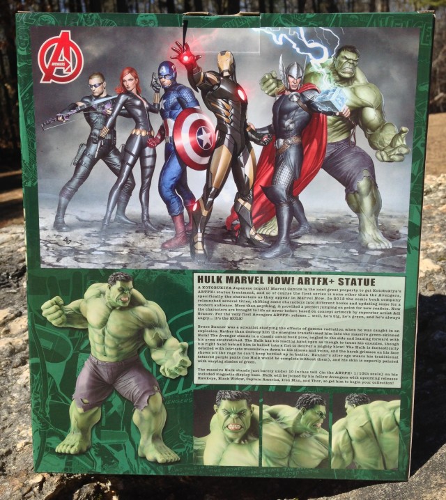 Back of Kotobukiya Hulk ArtFX+ Statue Box