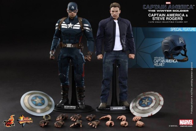 Hot Toys Captain America Stealth & Steve Rogers Figure Set MMS 242 243