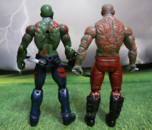 Drax Back Tattoos Comparison on Hasbro Marvel Legends Drax Figures