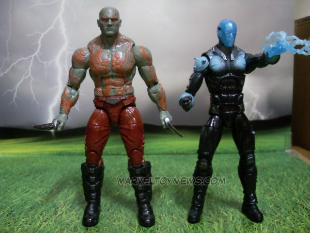 Marvel Legends 2014 Electro and Drax Size Comparison Photo