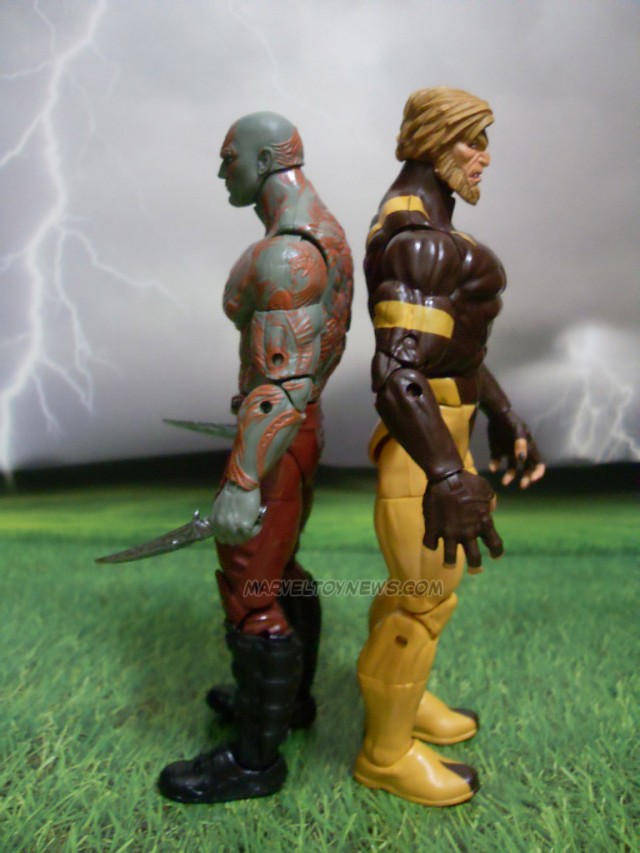 Marvel Legends GOTG Drax Sabertooth Size Comparison Photo