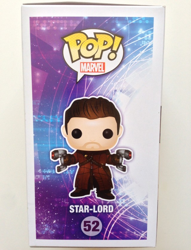 Funko POP! Marvel #52 Star-Lord Unmasked Box Side