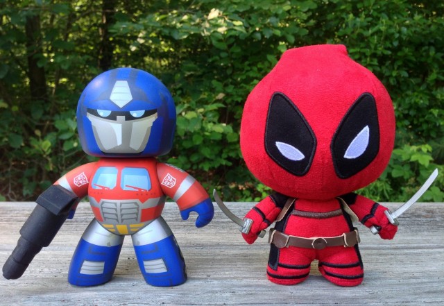 Deadpool Fabrikation vs. Optimus Prime Mighty Muggs Size Comparison