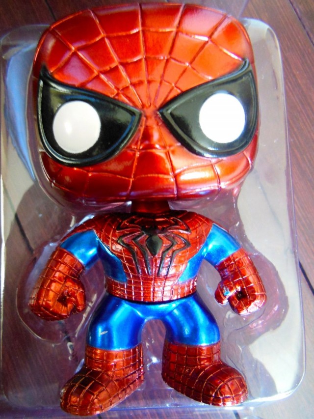 Amazing Spider-Man 2 Metallic Version Funko POP Vinyl Close-Up