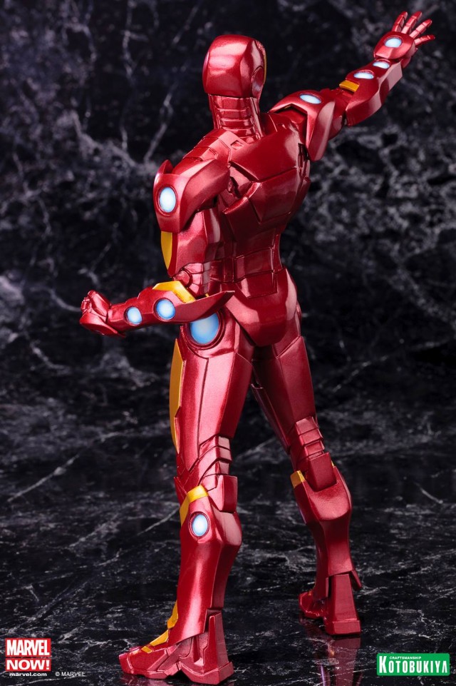 Back of Red and Yellow Iron Man Kotobukiya Variant Statue ARTFX+