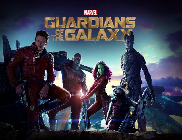 Guardians of the Galaxy Movie Poster Complete Team Star-Lord Rocket Raccoon Groot Gamora Drax