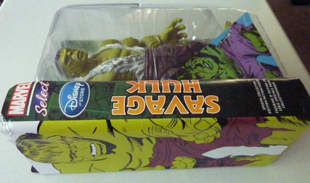 Side of Box Marvel Select Savage Hulk Figure Diamond Select Toys Exclusive