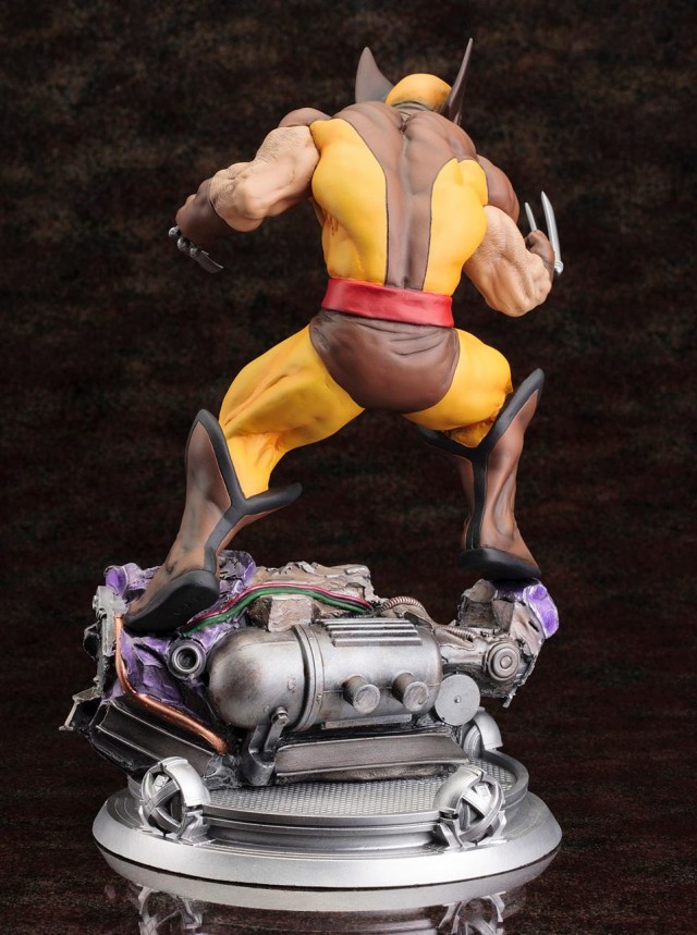 Back of Brown Costume Wolverine Kotobukiya Statue