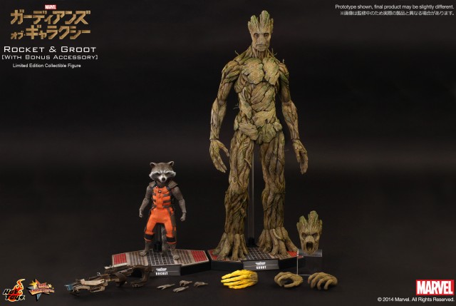 Hot Toys Guardians of the Galaxy Groot Rocket Raccoon Set Accessories