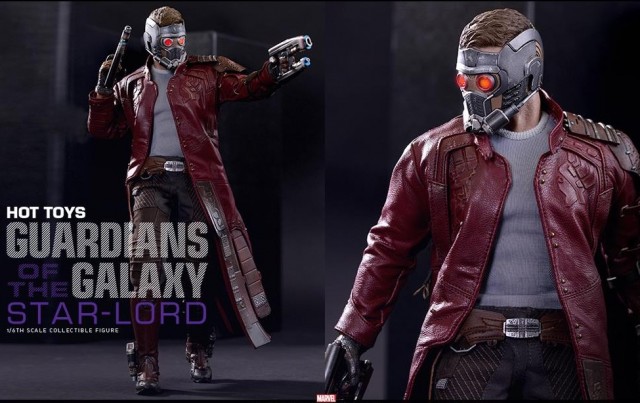 Hot Toys Guardians of the Galaxy Star Lord Figure Mask and Guns