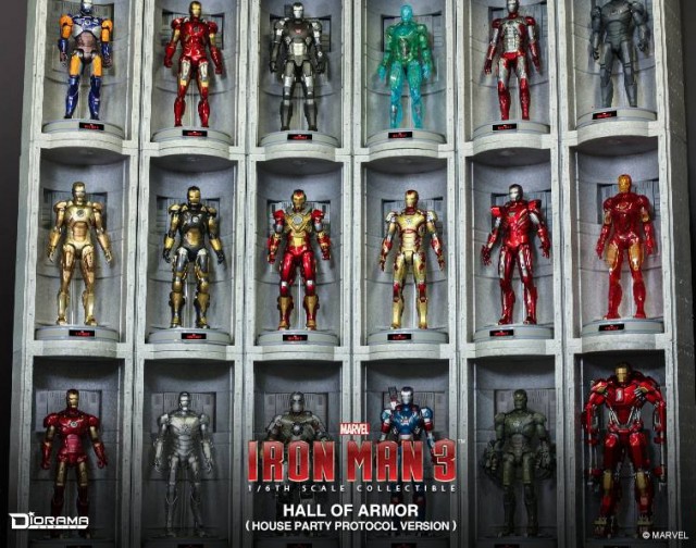 Iron Man 3 Hot Toys Hall of Armor House Party Protocol Version