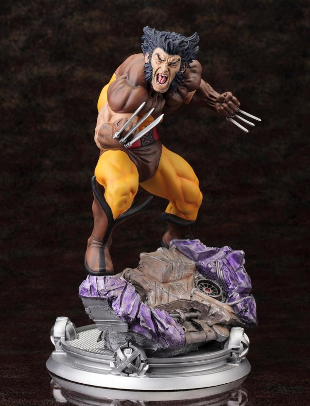 Unmasked Wolverine Brown Costume Danger Room Sessions Fine Arts Statue