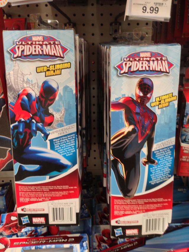 Spider-Man Titan Hero 12" Figures Box Backs Spider-Man 2099 Miles Morales