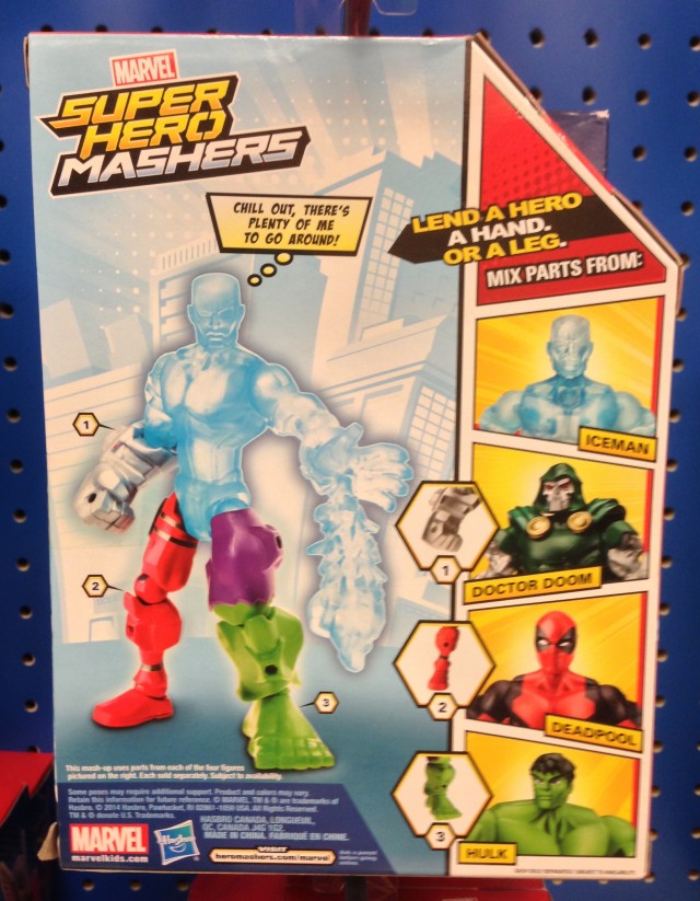 Iceman Hasbro Super Hero Masher Figure Box Back