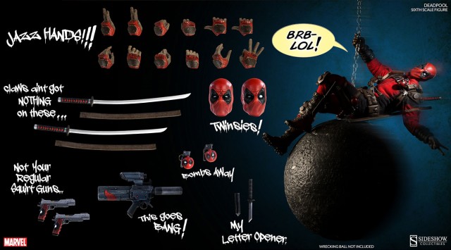 Deadpool Sideshow Collectibles Figure Acccessories
