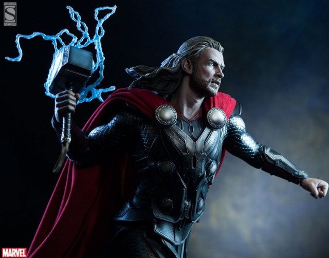 Sideshow Exclusive Thor Dark World Premium Format Figure Lightning Charged Mjolnir