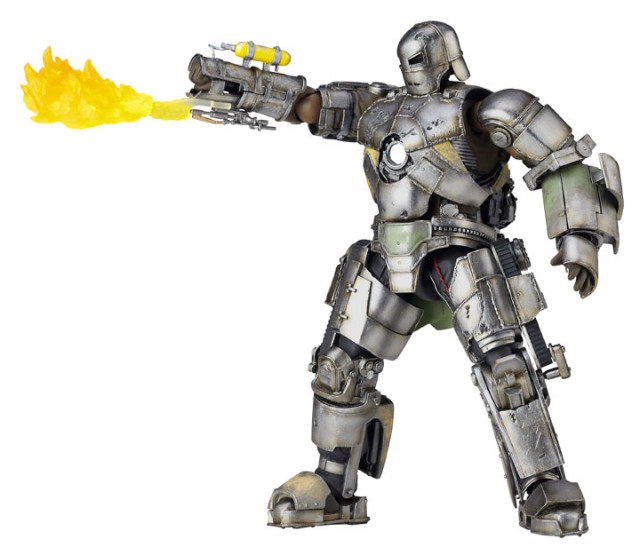 Revoltech Iron Man Mark 1 Figure Reissue Using Flamethrower