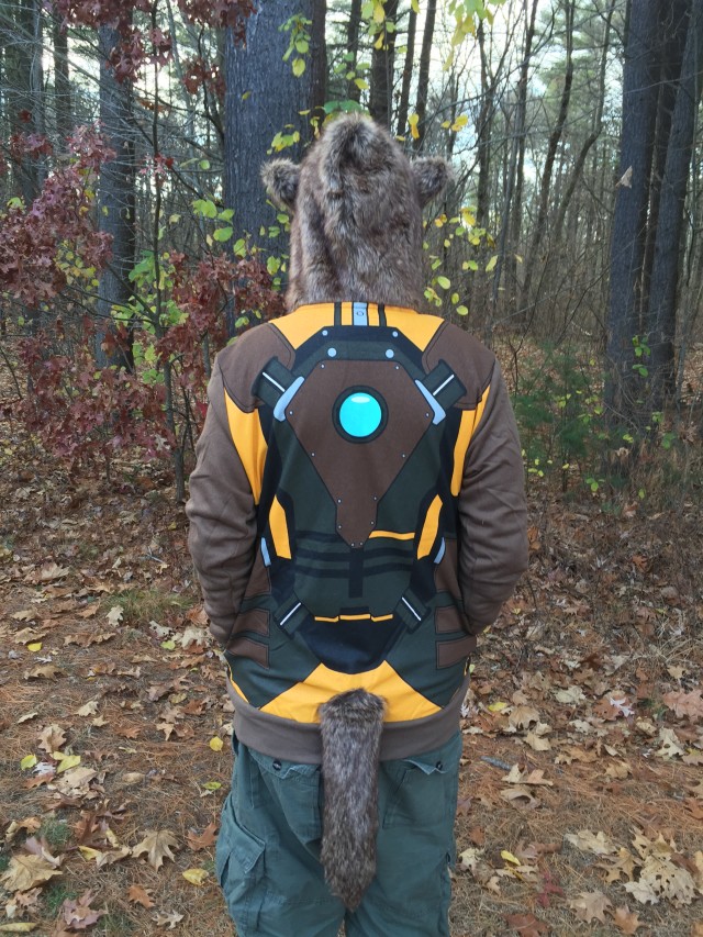 Back of I Am Rocket Raccoon Costume Hoodie