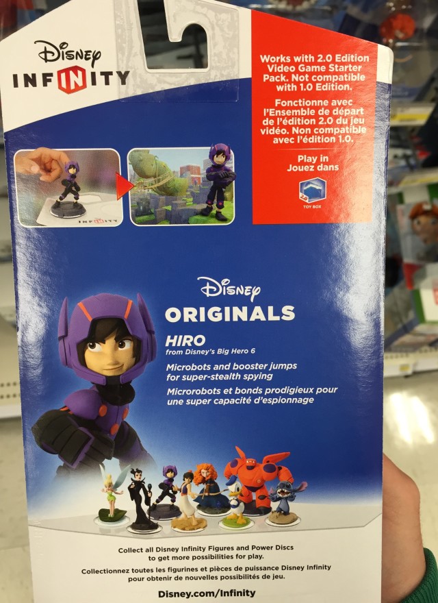 Hiro Disney Infinity 2.0 Marvel Figure Packaging Back