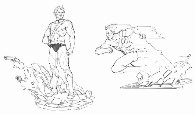 XM Studios Quicksilver Statue Design Sketches