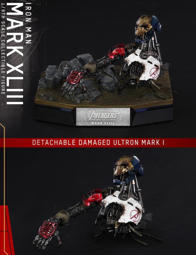 Hot Toys Iron Man Mark XLIII Ultron Mark 1 Figure Diorama Display Base