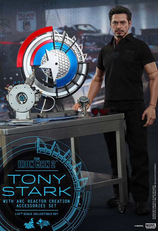Tony Stark with Arc Reactor Creation Accessories Hot Toys 2015 Set