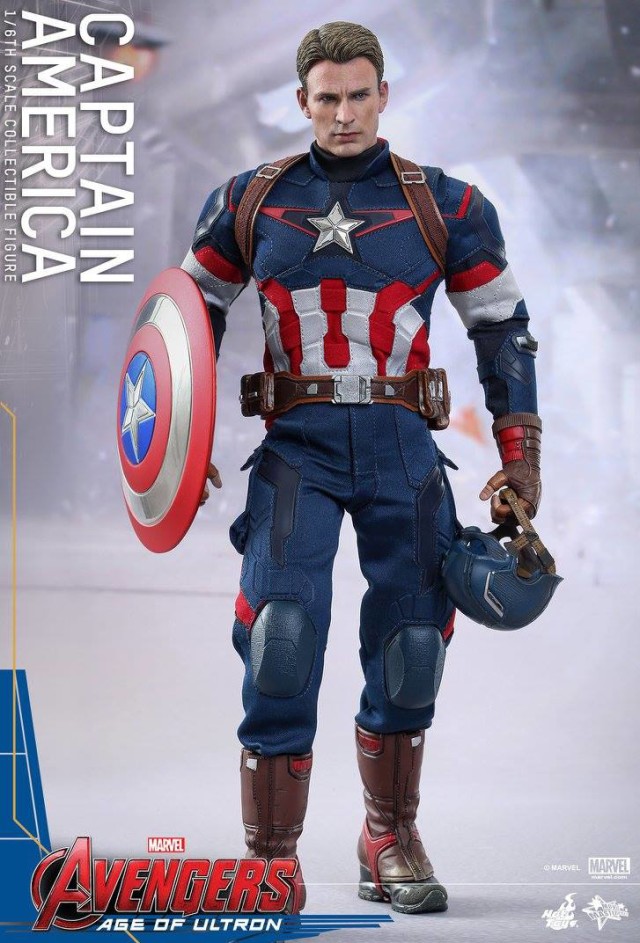 Avengers Age of Ultron Captain America Hot Toys Figure with Steve Rogers Head