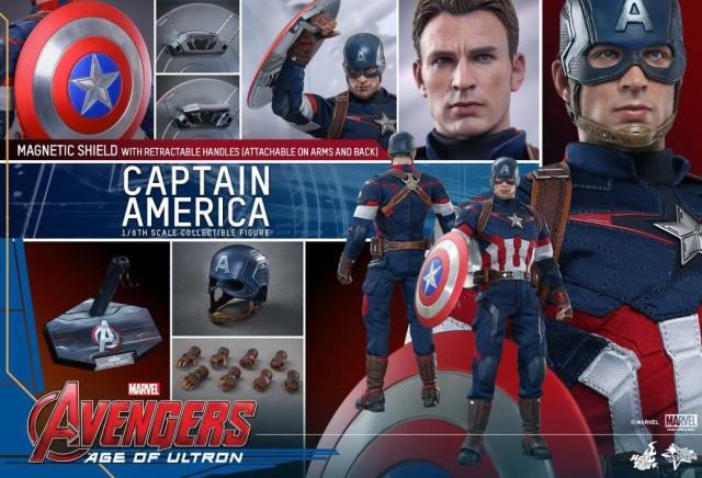 Avengers Age of Ultron Hot Toys Captain America Figure and Accessories