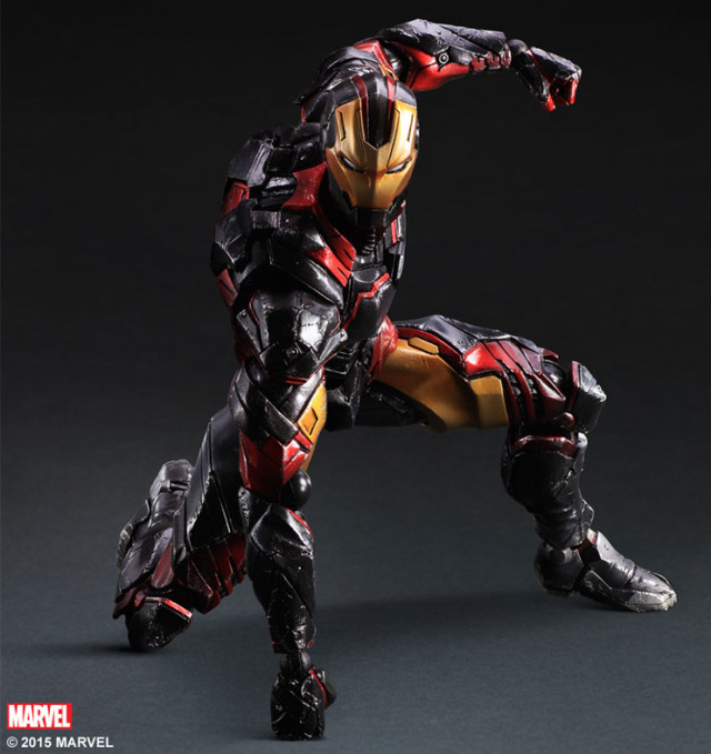 Iron Man Play Arts Kai Figure Punching Ground Pose