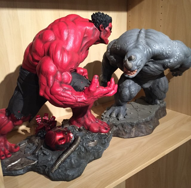 Sideshow Premium Red Hulk Statue vs. Rhino Statue