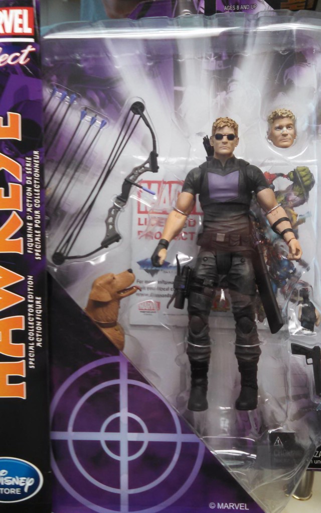 Avenging Hawkeye Marvel Select Figure Packaged with Pizza Dog
