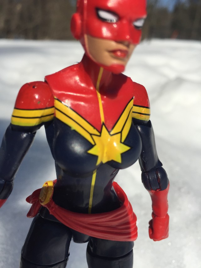 Close-Up of Marvel Legends Captain Marvel 2015 Figure Paint Defects