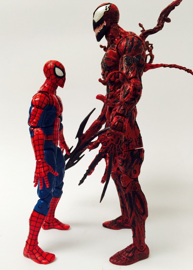 Marvel Select Carnage Scale Comparison with Marvel Legends Spider-Man