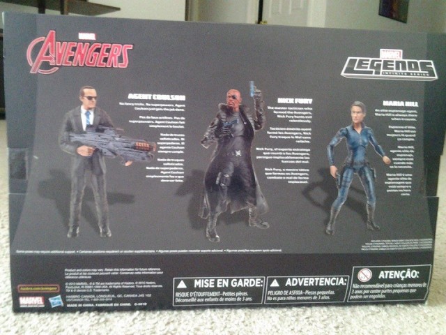 Marvel Legends 2015 Nick Fury Maria Hill Agent Coulson Box Back