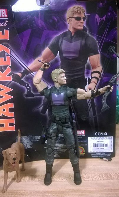 Marvel Select Disney Store Exclusive Hawkeye Figure with Pizza Dog