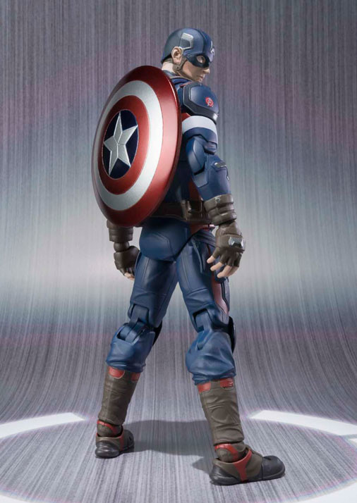 Back of Bandai Figuarts Captain America Action Figure