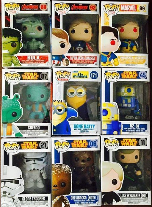 Funko POP Vinyls R2-B1 Unmasked Cyclops Unmasked Captain America