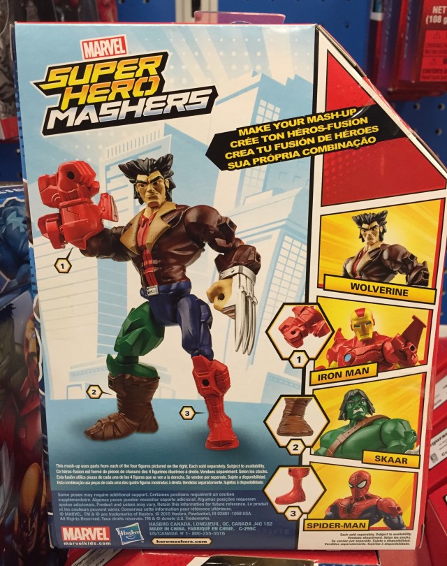 2015 Hasbro Marvel Mashers Logan Wolverine Box Back
