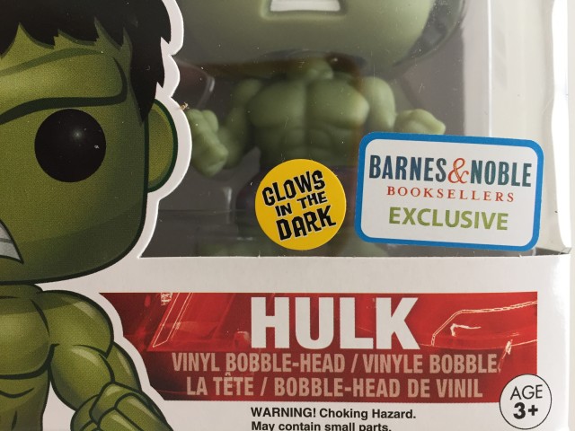 Barnes & Noble Exclusive Glow in the Dark Hulk Funko POP Vinyl Sticker