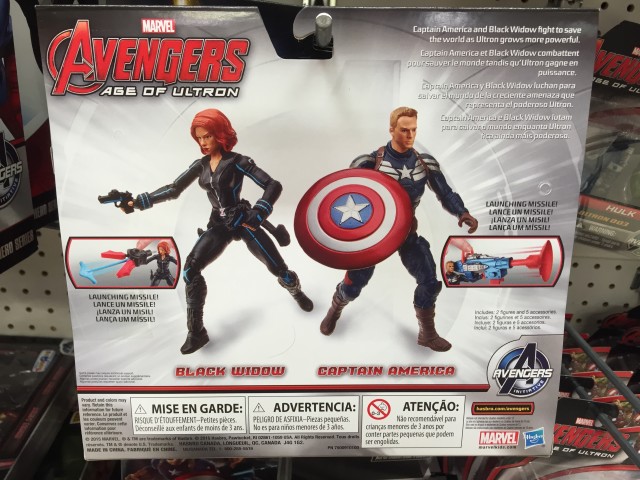 Back of Box Captain America Black Widow Age of Ultron Figures Two-Pack
