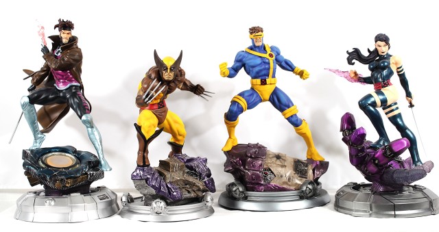 Kotobukiya X-Men Danger Room Sessions Statues Lineup Gambit Psylocke Wolverine