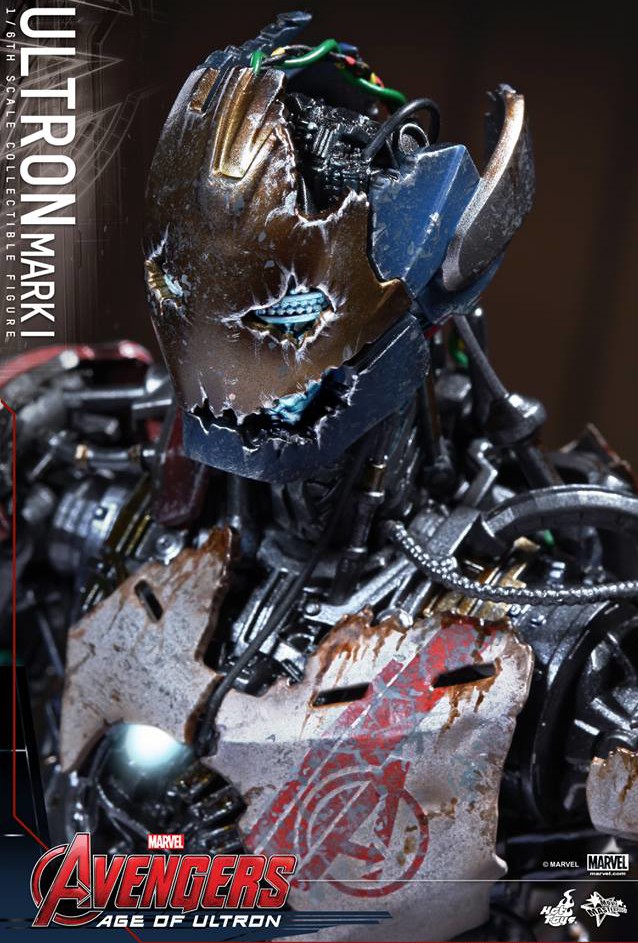 Ultron Mark I Hot Toys Figure Head Close-Up