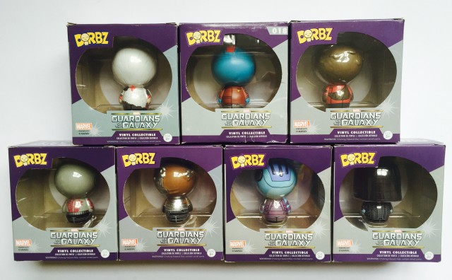 Guardians of the Galaxy Dorbz Figures Box Backs Open Window Design