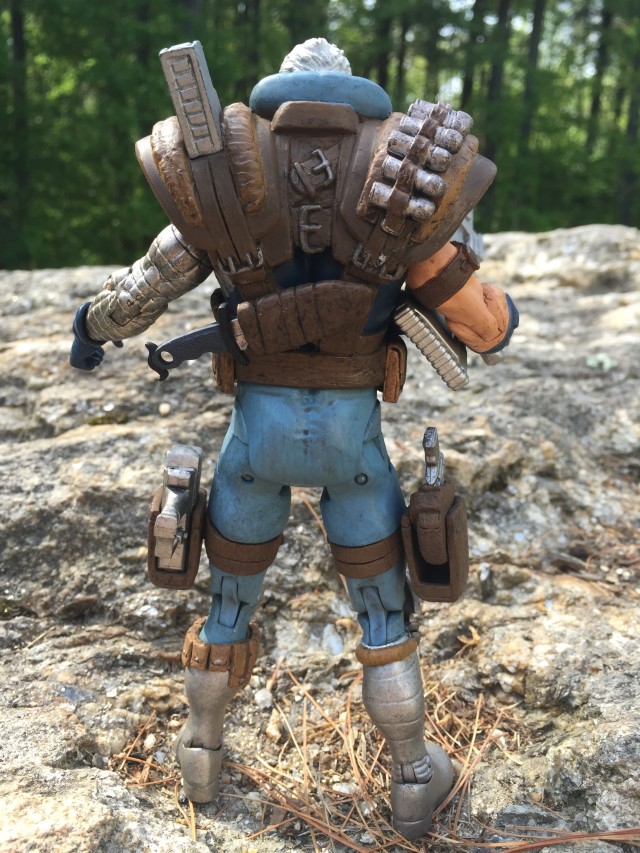 Back of Marvel Select Cable Diamond Select Toys Figure